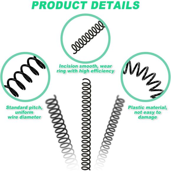 120-Pack Plastic Spiral Binding Coils Kit – 5/16 Inch Black Binder Combs Spines - Picture 5 of 6